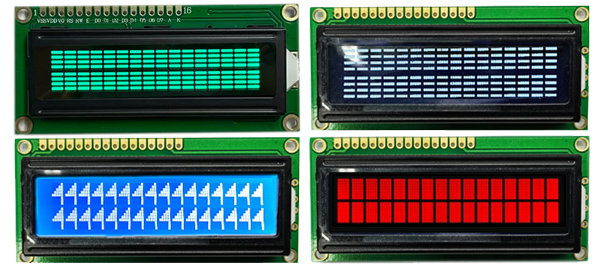 Hur många färger finns det att välja mellan för 16x2 tecken LCD-skärm?